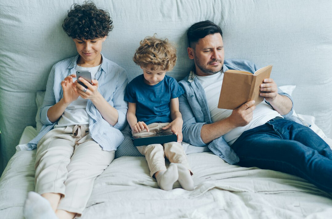family reviewing insurance documents