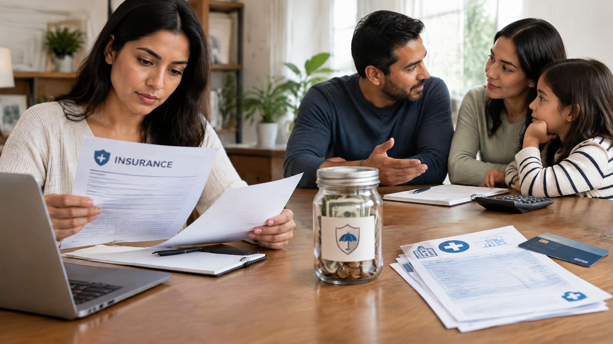 person reviewing insurance documents